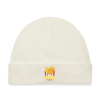 Ich bin chronisch UNTERPOMMEST - Pommes Fritten - Baby Premium Organic Mütze - Naturweiß - Vorne