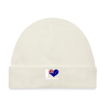 Ich liebe Australien Herz Flagge Australien - Baby Premium Organic Mütze - Naturweiß - Vorne