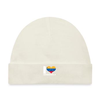 Ich liebe Venezuela Herz Flagge Venezuela - Baby Premium Organic Mütze - Naturweiß - Vorne