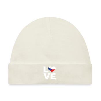 Ich liebe Tschechien Herz Flagge Tschechien - Baby Premium Organic Mütze - Naturweiß - Vorne