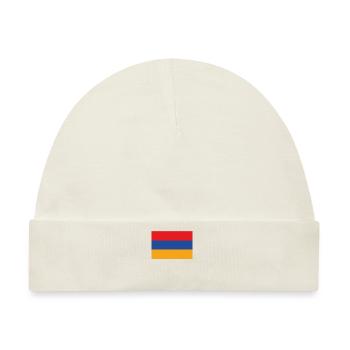 Offizielle armenische Flagge Armenischer Landesstolz - Baby Premium Organic Mütze - Naturweiß - Vorne