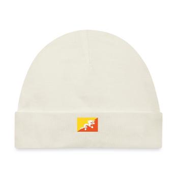 Offizielle Bhutanische Flagge Bhutanese Country Pride - Baby Premium Organic Mütze - Naturweiß - Vorne