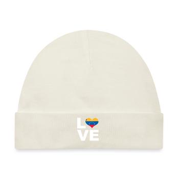 Ich liebe Venezuela Herz Flagge Venezuela - Baby Premium Organic Mütze - Naturweiß - Vorne