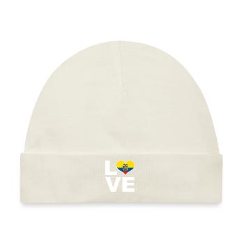Ich liebe Ecuador Herz Flagge Ecuador - Baby Premium Organic Mütze - Naturweiß - Vorne