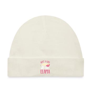 Nur Ein Mädchen, Das Lamas Liebt - Baby Premium Organic Mütze - Naturweiß - Vorne