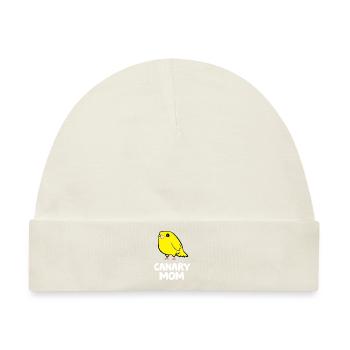 Gelber Kanarienvogel Kanarienmutter - Baby Premium Organic Mütze - Naturweiß - Vorne