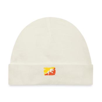 Offizielle Bhutanische Flagge Bhutanese Country Pride - Baby Premium Organic Mütze - Naturweiß - Vorne