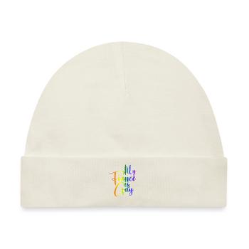 Mein Verlobter ist schwul - Schwule Hochzeit - Baby Premium Organic Mütze - Naturweiß - Vorne