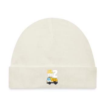 Dump Everything I'm 2 Birthday Construction 2nd - Baby Premium Organic Mütze - Naturweiß - Vorne