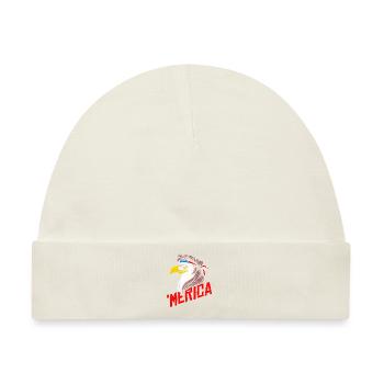 'Merica Bald Eagle Mullet USA American Flag - Baby Premium Organic Mütze - Naturweiß - Vorne
