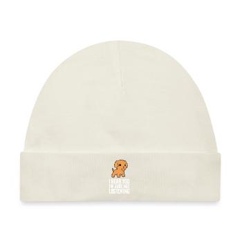 Cavapoo Ich höre dich, ich höre nur nicht zu - Baby Premium Organic Mütze - Naturweiß - Vorne