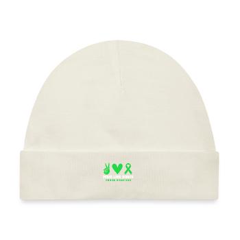Peace Love Donate Organ Donation Green Ribbon - Baby Premium Organic Mütze - Naturweiß - Vorne
