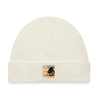 Mountainbike Downhill Mountainbiker Geschenk - Baby Premium Organic Mütze - Naturweiß - Vorne