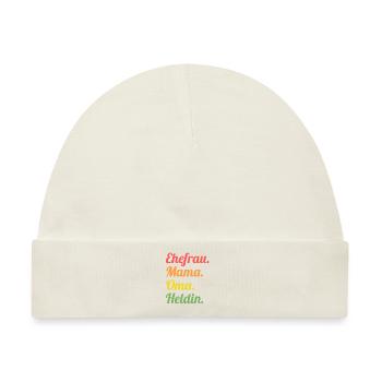 Großmutter Großmama Omi Oma - Baby Premium Organic Mütze - Naturweiß - Vorne