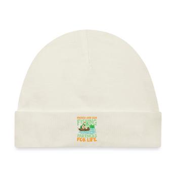 Father And Son Fishing Partners For Life - Baby Premium Organic Mütze - Naturweiß - Vorne