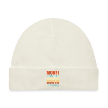 Model Job Spruch - Baby Premium Organic Mütze - Naturweiß - Vorne