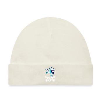 Waschbär Eisschnellauf Wintersport - Baby Premium Organic Mütze - Naturweiß - Vorne
