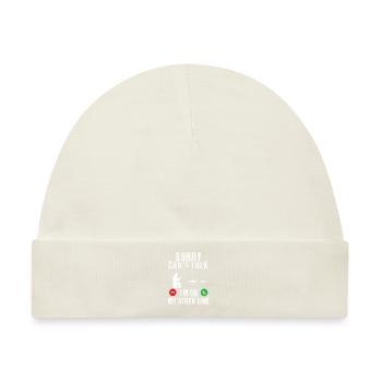 SORRY KANN NICHT SPRECHEN, ICH BIN AUF MEINER ANDEREN LEITUNG - Baby Premium Organic Mütze - Naturweiß - Vorne