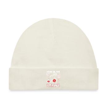 Jahr des Kaninchens Chinesisches Neujahr Mondfrühling - Baby Premium Organic Mütze - Naturweiß - Vorne