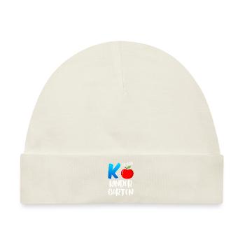 Kinder K steht für Kindergarten - Baby Premium Organic Mütze - Naturweiß - Vorne