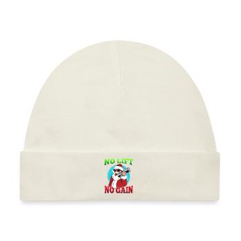 No Lift no Gain Nikolaus No Lift no Gift - Baby Premium Organic Mütze - Naturweiß - Vorne