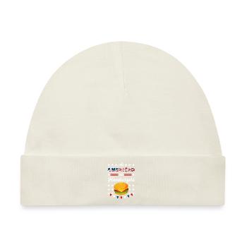 As American As Hamburgers 4th of July USA - Baby Premium Organic Mütze - Naturweiß - Vorne