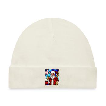 Amerikanisches Weihnachten Weihnachtsmann - Baby Premium Organic Mütze - Naturweiß - Vorne