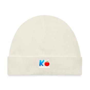 Kinder K steht für Kindergarten - Baby Premium Organic Mütze - Naturweiß - Vorne