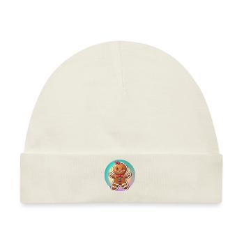 Gingerbread Weihnachtsmaskottchen - Baby Premium Organic Mütze - Naturweiß - Vorne