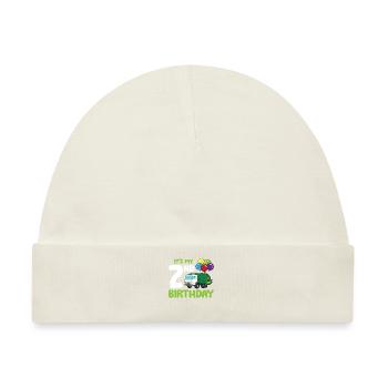 Es ist mein 2. Geburtstag Müllwagen 2. Geburtstag - Baby Premium Organic Mütze - Naturweiß - Vorne