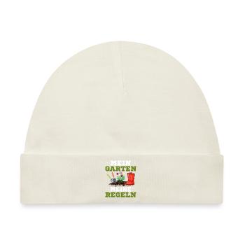 Hobbygärtner Gartenarbeit Mein Garten Meine - Baby Premium Organic Mütze - Naturweiß - Vorne