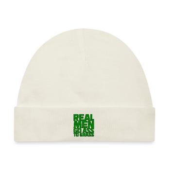 Real Men Go Ass To Grass - Baby Premium Organic Mütze - Naturweiß - Vorne