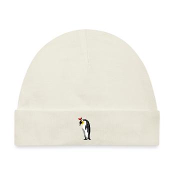 Pinguin mit Herz Ozean Meer Naturschutz Herz - Baby Premium Organic Mütze - Naturweiß - Vorne