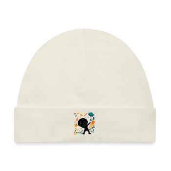 Silhouette Junge Ersten Tag Der Schule Student - Baby Premium Organic Mütze - Naturweiß - Vorne