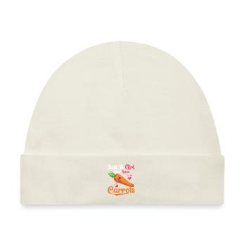 Just A Girl Who Loves Carrots Veggie Carrot - Baby Premium Organic Mütze - Naturweiß - Vorne