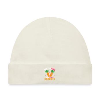 Just A Girl Who Loves Carrots Vegetable Carrot - Baby Premium Organic Mütze - Naturweiß - Vorne