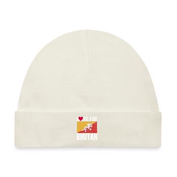 Bhutan Souvenir - Baby Premium Organic Mütze - Naturweiß - Vorne