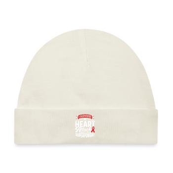 Ich Habe Einen Herzinfarkt Überlebt Herzanfall - Baby Premium Organic Mütze - Naturweiß - Vorne