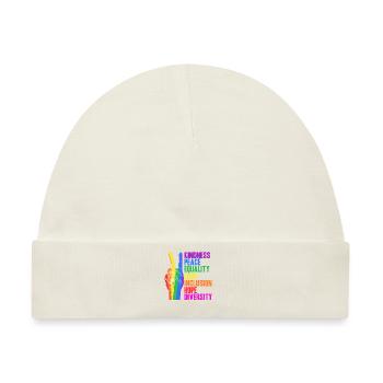 Kidness Peace Equality Love Inclusion Hope - Baby Premium Organic Mütze - Naturweiß - Vorne
