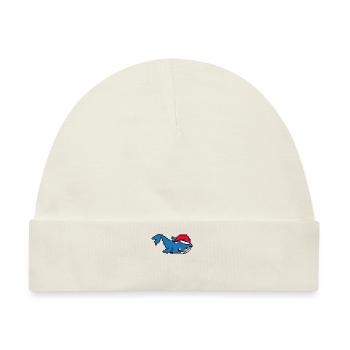 Blauwal Pixelated Christmas - Lustige Blauwal - Baby Premium Organic Mütze - Naturweiß - Vorne