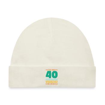 Vierzig Vierzigster 40 Jahre Geburtstag - Baby Premium Organic Mütze - Naturweiß - Vorne