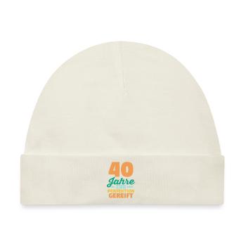 Vierzig Vierzigster 40 Jahre Geburtstag - Baby Premium Organic Mütze - Naturweiß - Vorne