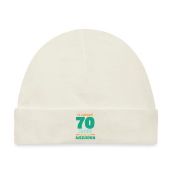 Siebzig Siebzigster 70 Jahre Geburtstag - Baby Premium Organic Mütze - Naturweiß - Vorne