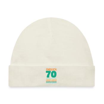 Siebzig Siebzigster 70 Jahre Geburtstag - Baby Premium Organic Mütze - Naturweiß - Vorne