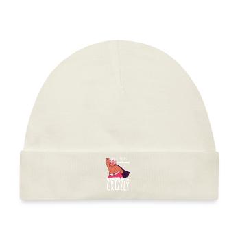 Superheld Vorbild Braunbär Grizzly - Baby Premium Organic Mütze - Naturweiß - Vorne