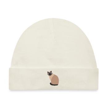 Nerd Katze Mit Brille Lustiges Kätzchen Geschenk - Baby Premium Organic Mütze - Naturweiß - Vorne