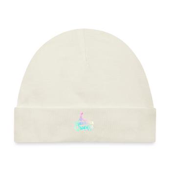 Savasana Queen Lotus Flower Yoga - Baby Premium Organic Mütze - Naturweiß - Vorne