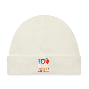 100 Days of Making a Difference in School - Baby Premium Organic Mütze - Naturweiß - Vorne