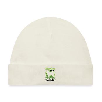 Samojede ist glücklich sein Samojedenspitz - Baby Premium Organic Mütze - Naturweiß - Vorne