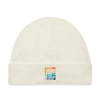 Immer motiviert & durchhalten unter harten - Baby Premium Organic Mütze - Naturweiß - Vorne